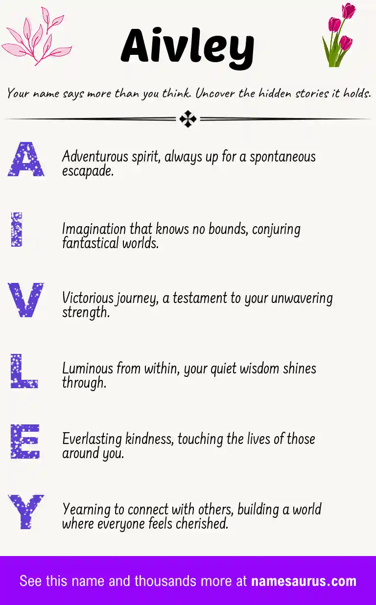 Acrostic poem about Aivley.