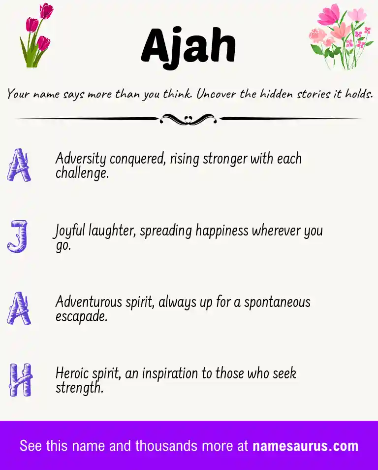 Acrostic poem about Ajah.