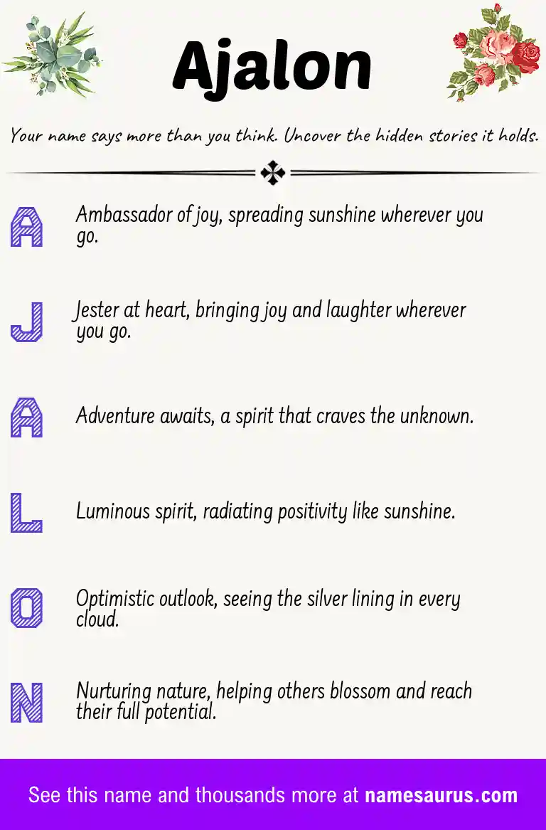 Acrostic poem about Ajalon.