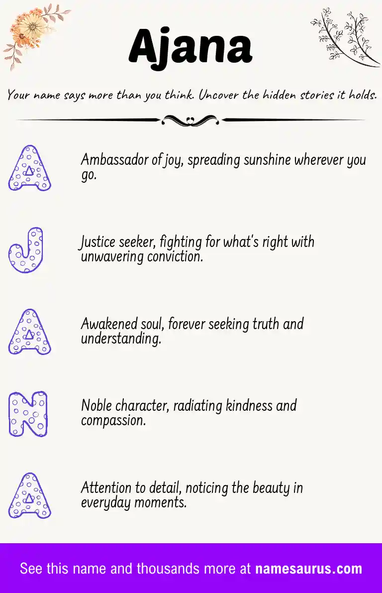 Acrostic poem about Ajana.