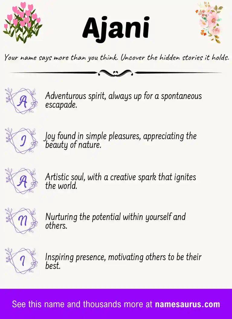 Acrostic poem about Ajani.
