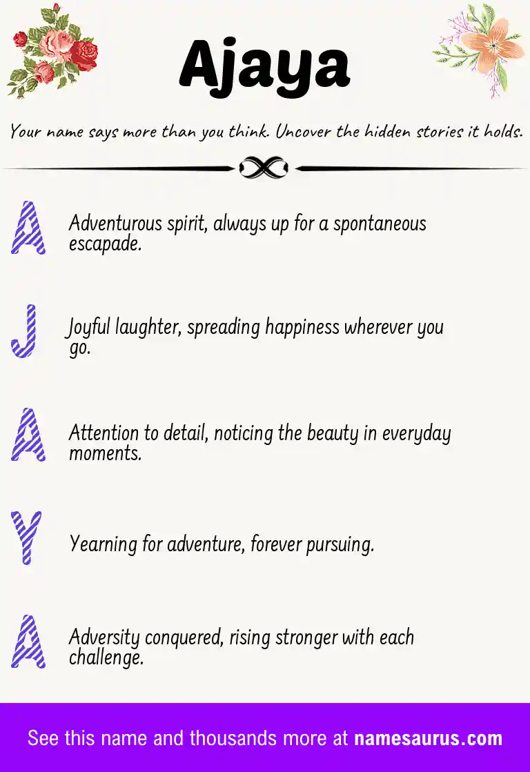 Acrostic poem about Ajaya.