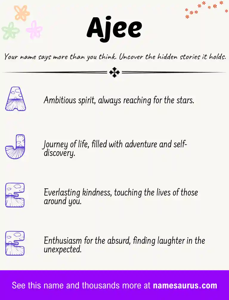 Acrostic poem about Ajee.