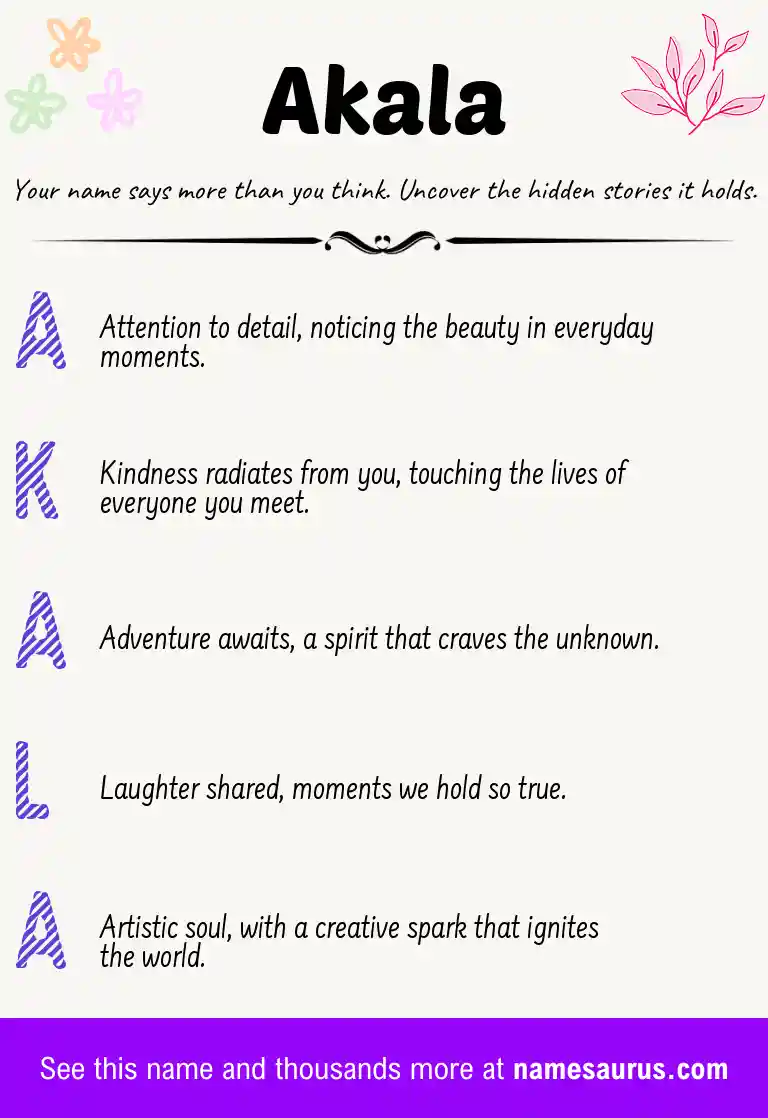 Acrostic poem about Akala.
