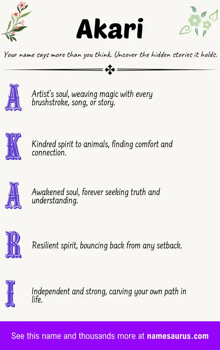 Acrostic poem about Akari.