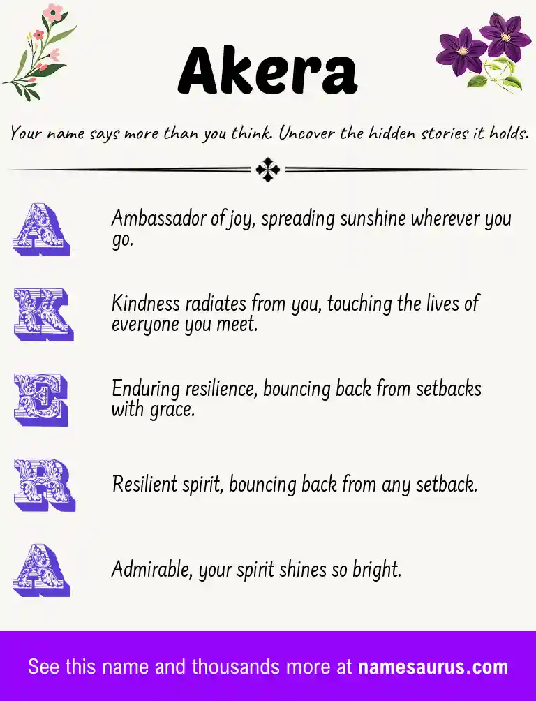 Acrostic poem about Akera.