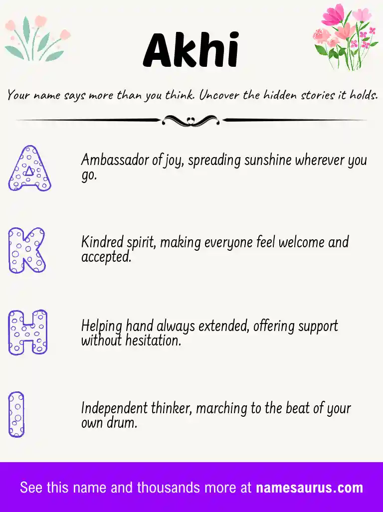 Acrostic poem about Akhi.
