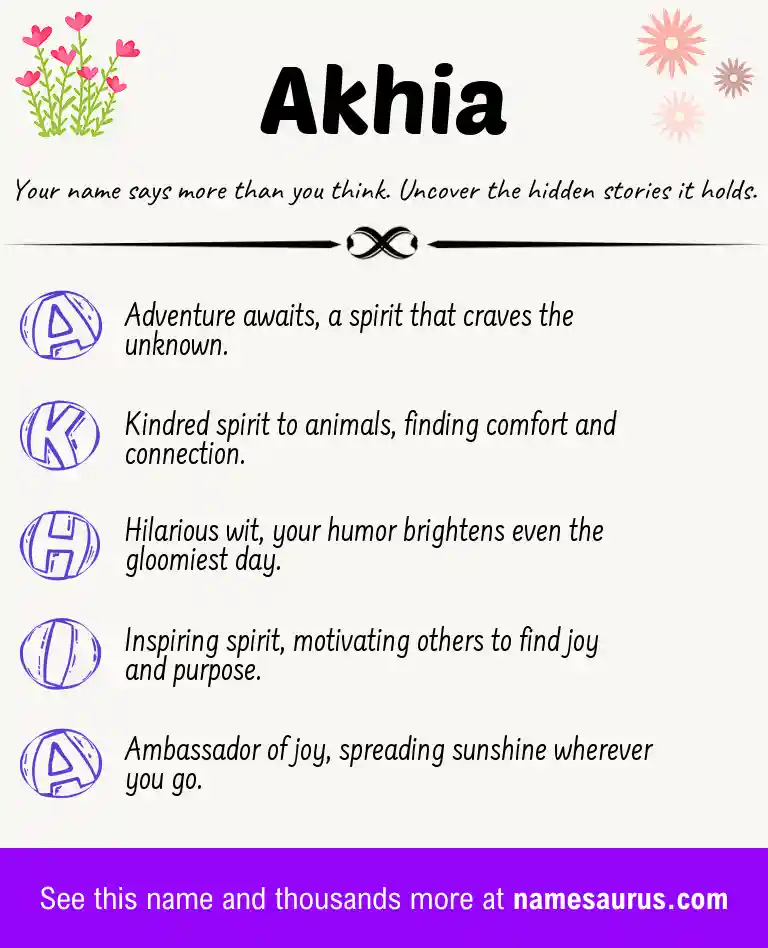 Acrostic poem about Akhia.