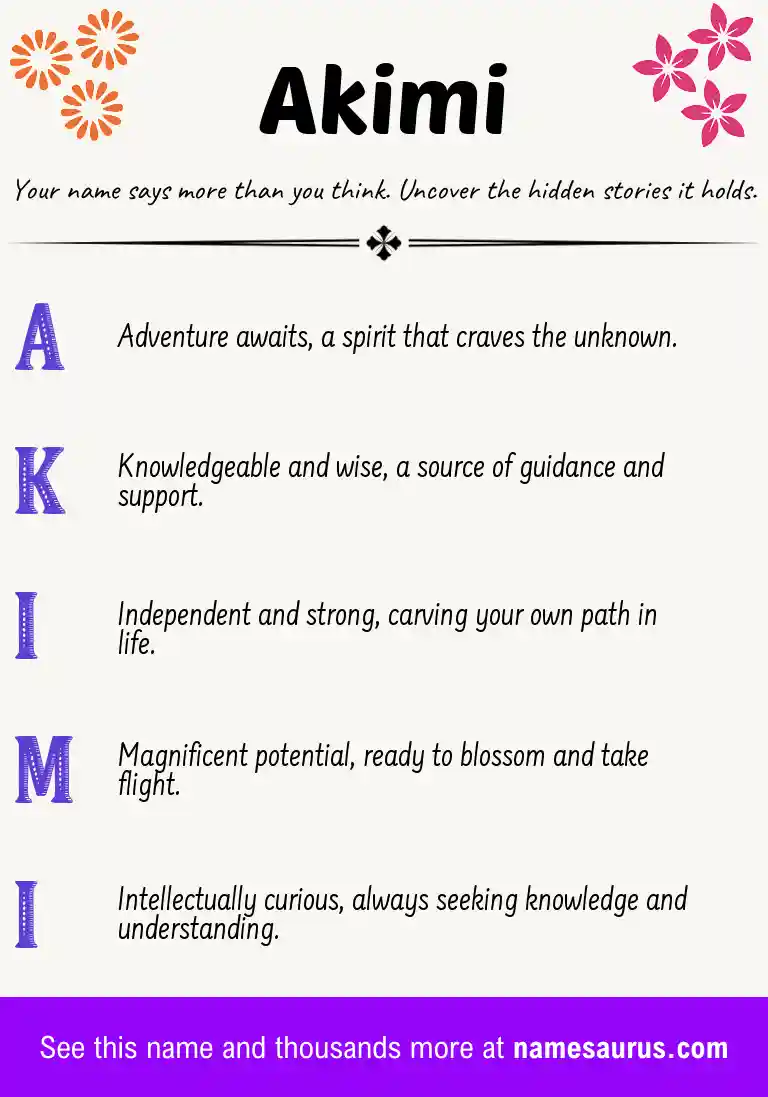 Acrostic poem about Akimi.