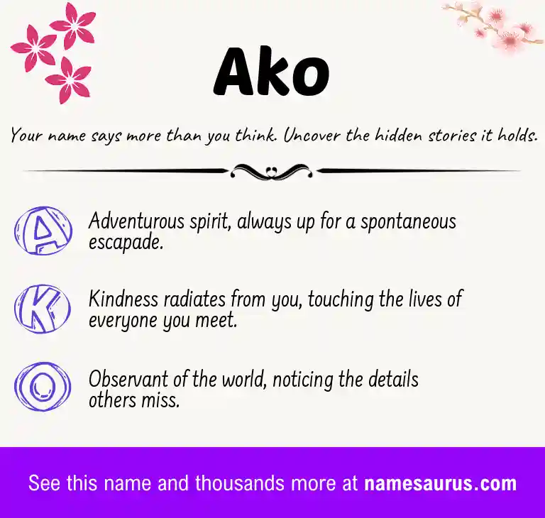 Acrostic poem about Ako.