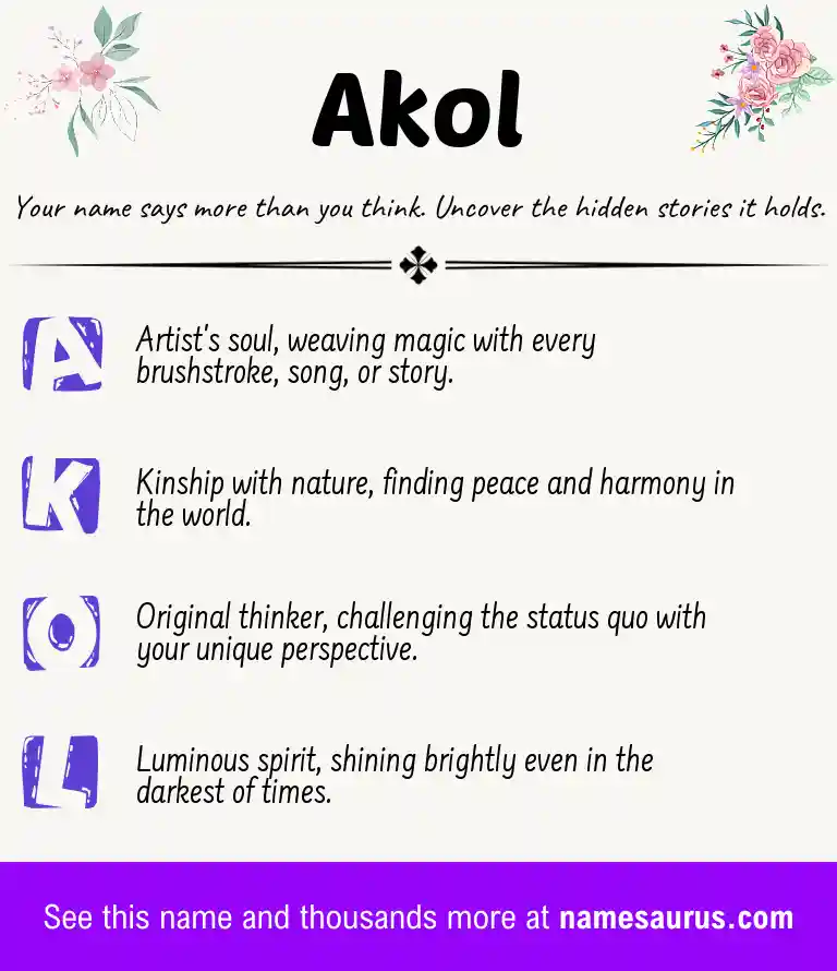 Acrostic poem about Akol.
