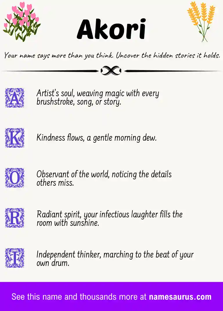 Acrostic poem about Akori.