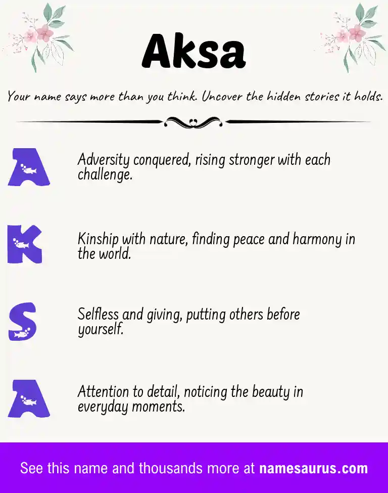 Acrostic poem about Aksa.