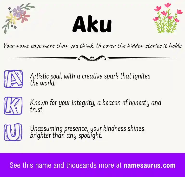 Acrostic poem about Aku.