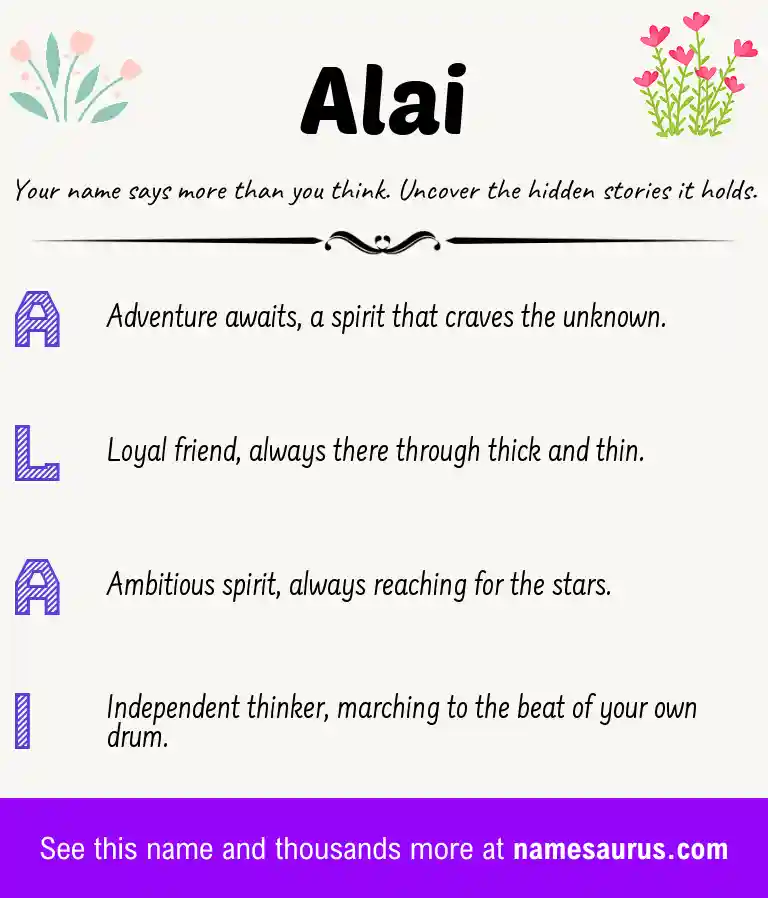 Acrostic poem about Alai.