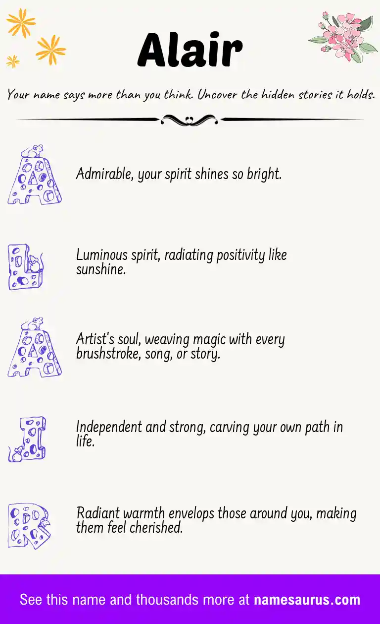 Acrostic poem about Alair.