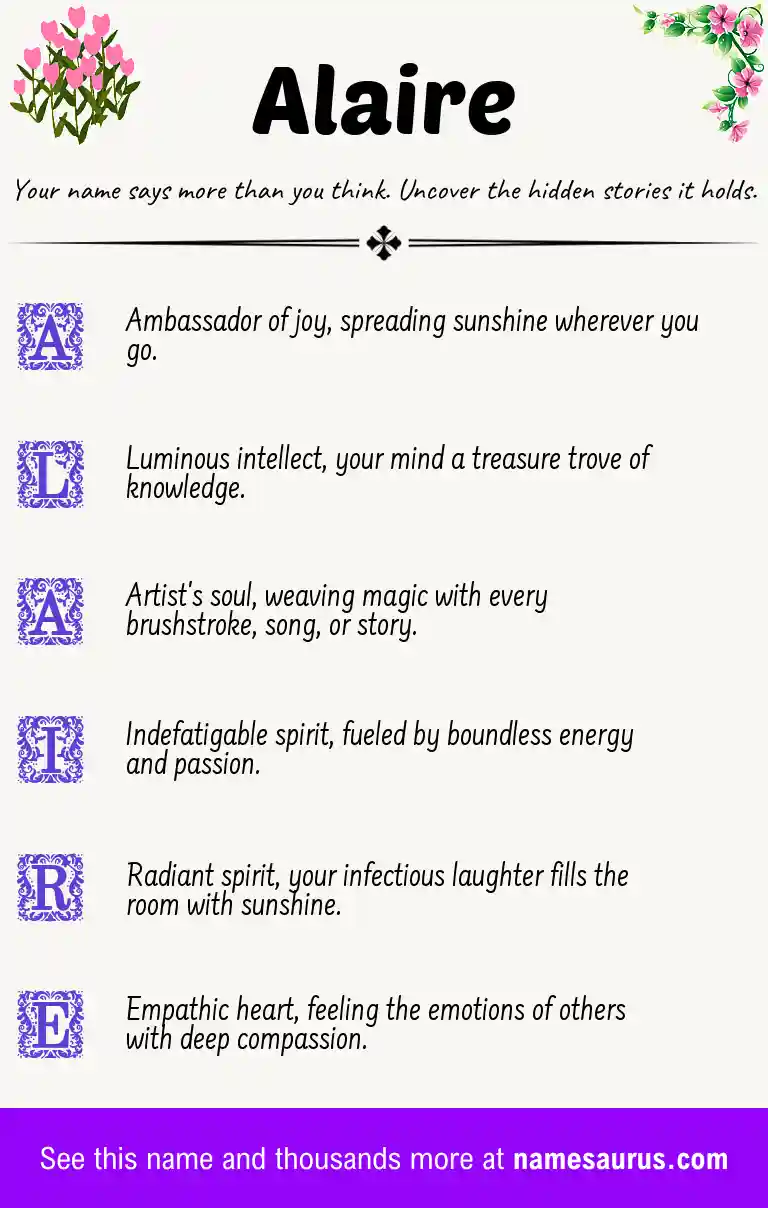 Acrostic poem about Alaire.