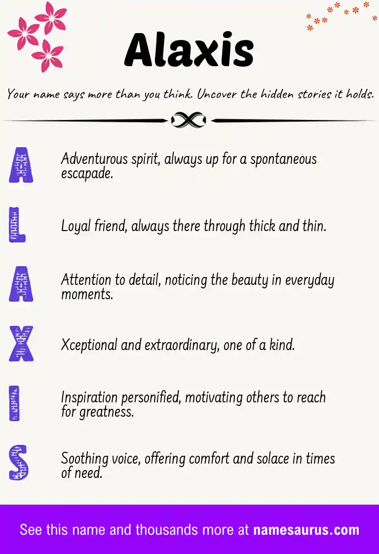 Acrostic poem about Alaxis.