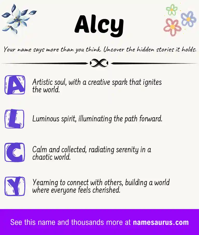 Acrostic poem about Alcy.