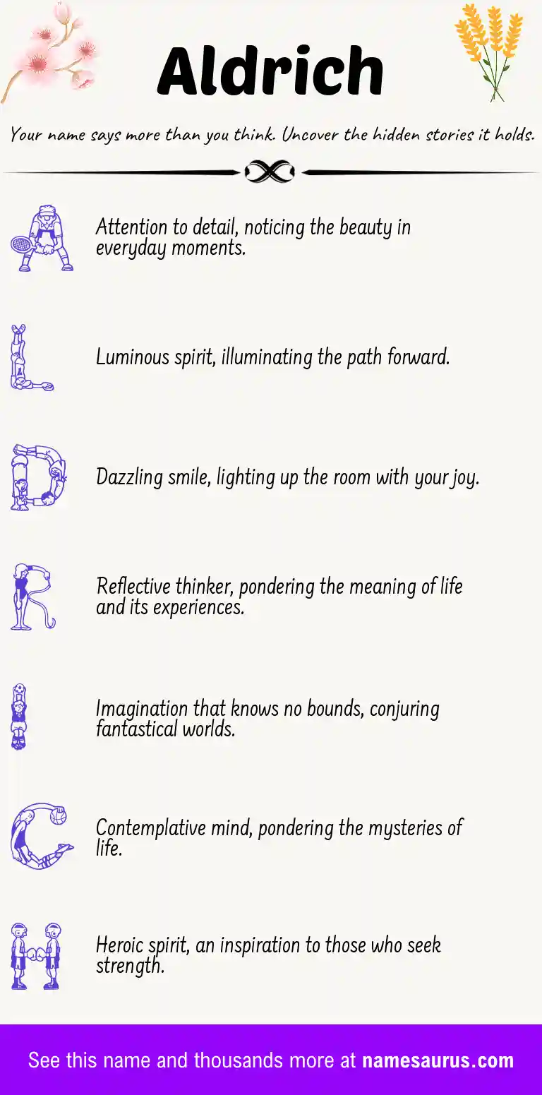 Acrostic poem about Aldrich.