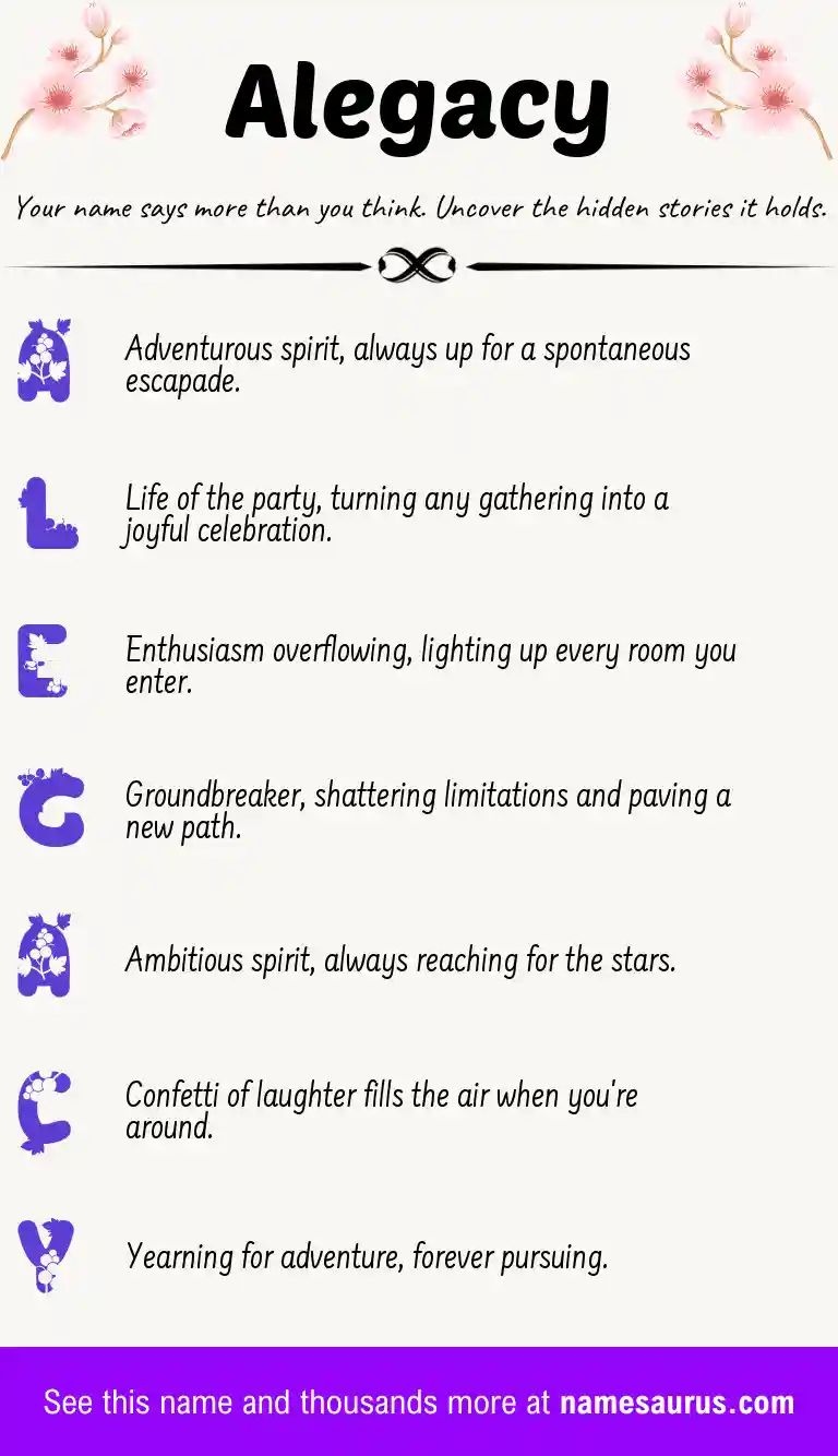 Acrostic poem about Alegacy.
