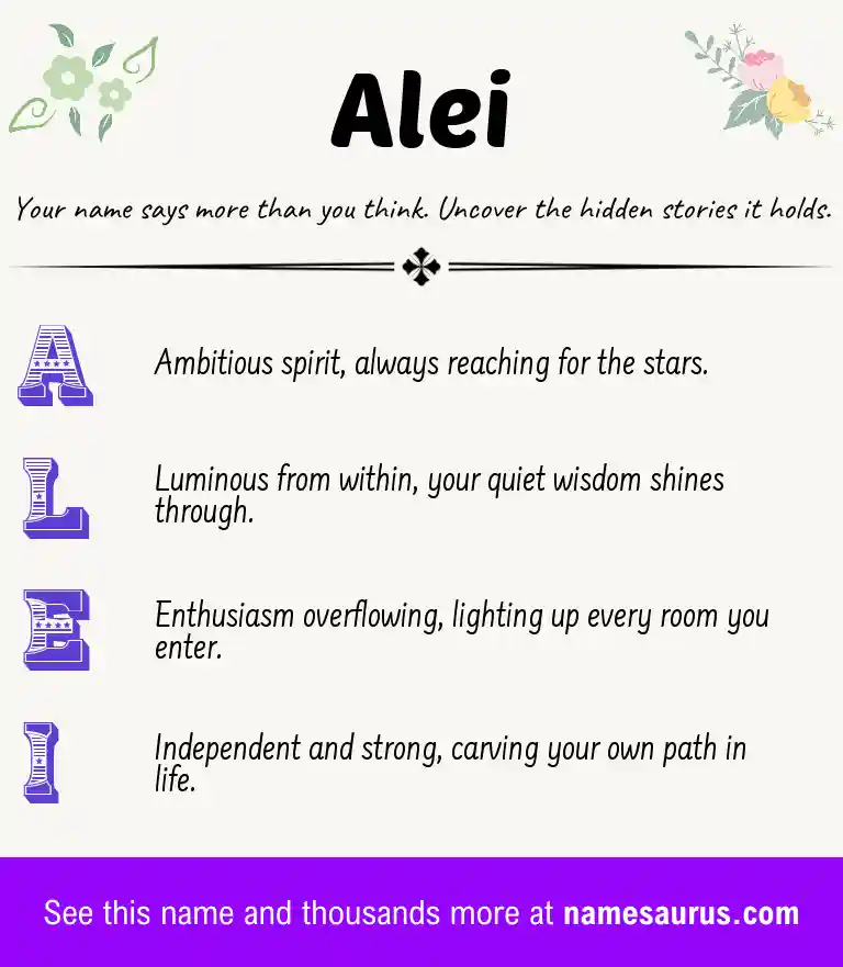 Acrostic poem about Alei.