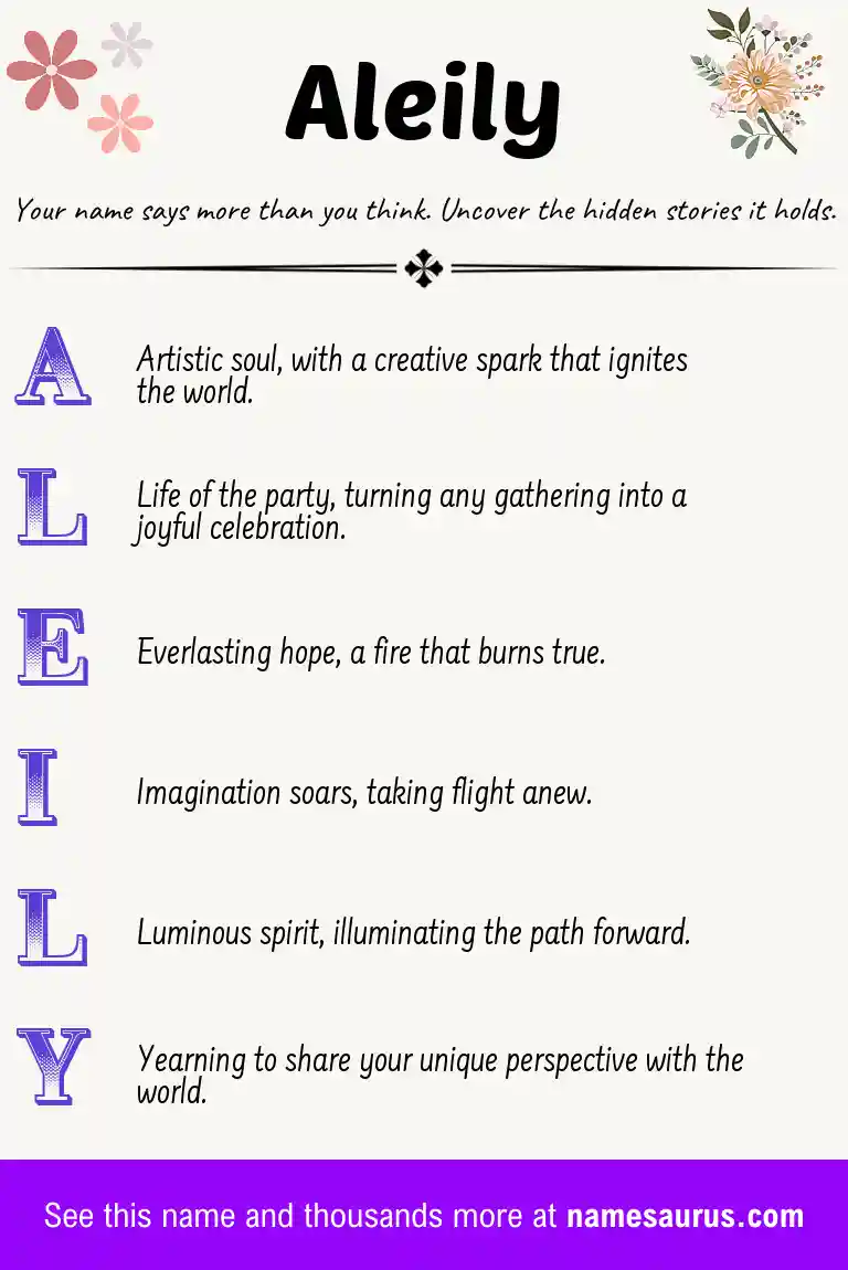 Acrostic poem about Aleily.