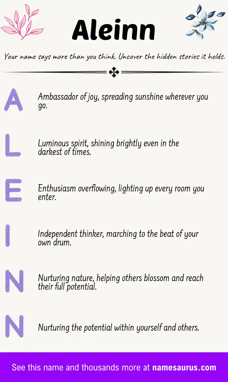 Acrostic poem about Aleinn.