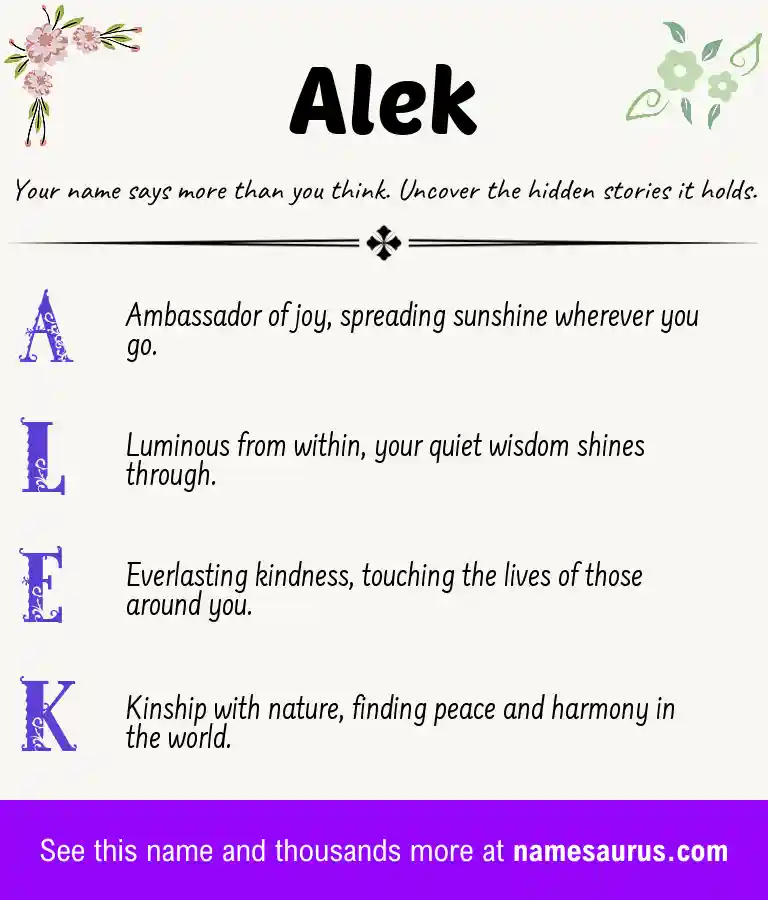 Acrostic poem about Alek.