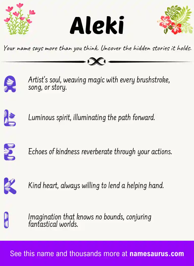 Acrostic poem about Aleki.