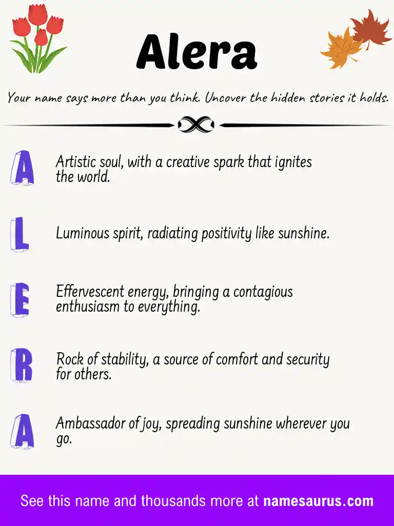 Acrostic poem about Alera.