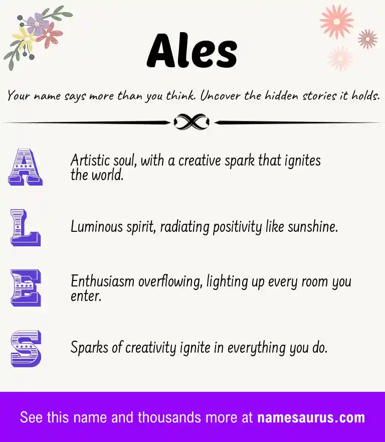 Acrostic poem about Ales.
