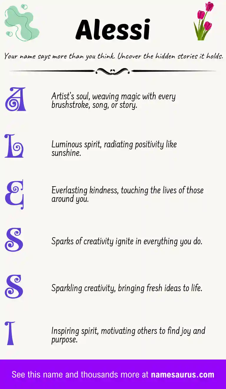 Acrostic poem about Alessi.