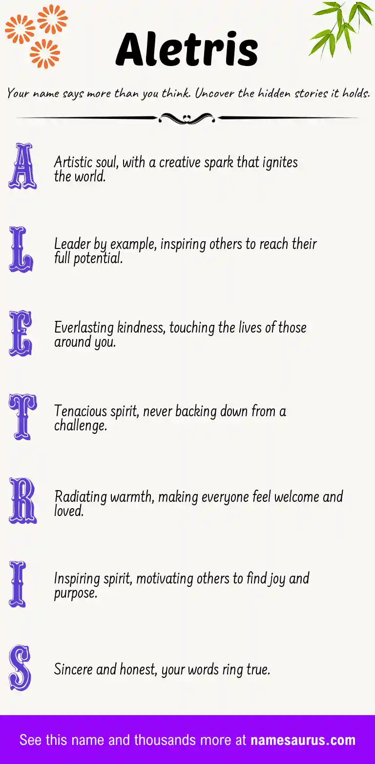 Acrostic poem about Aletris.