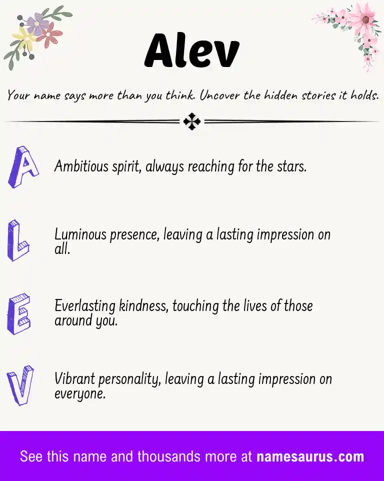 Acrostic poem about Alev.