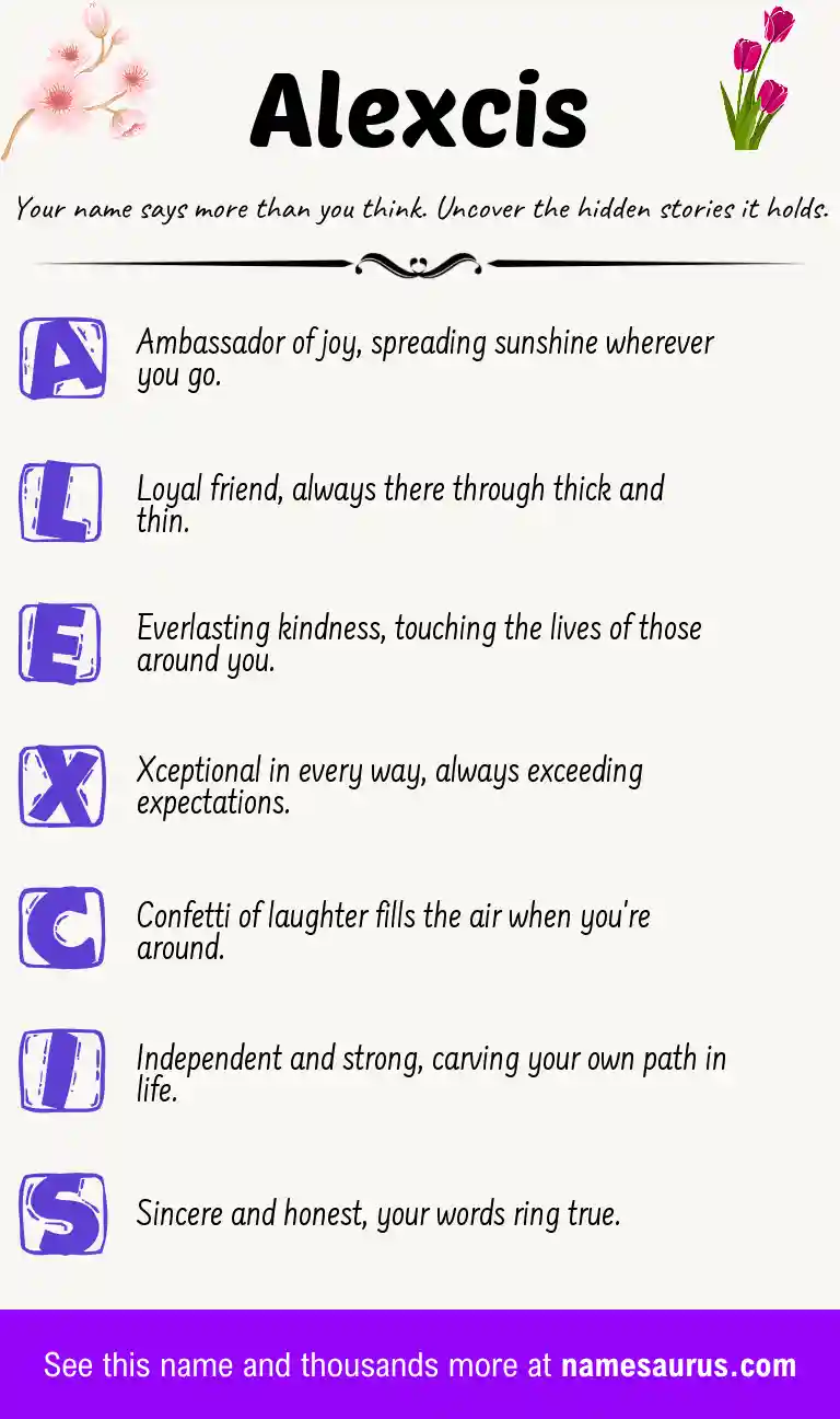 Acrostic poem about Alexcis.
