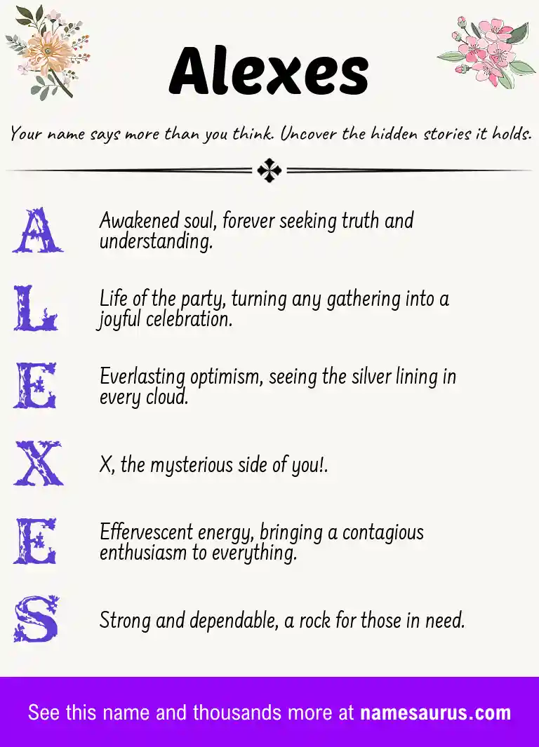 Acrostic poem about Alexes.
