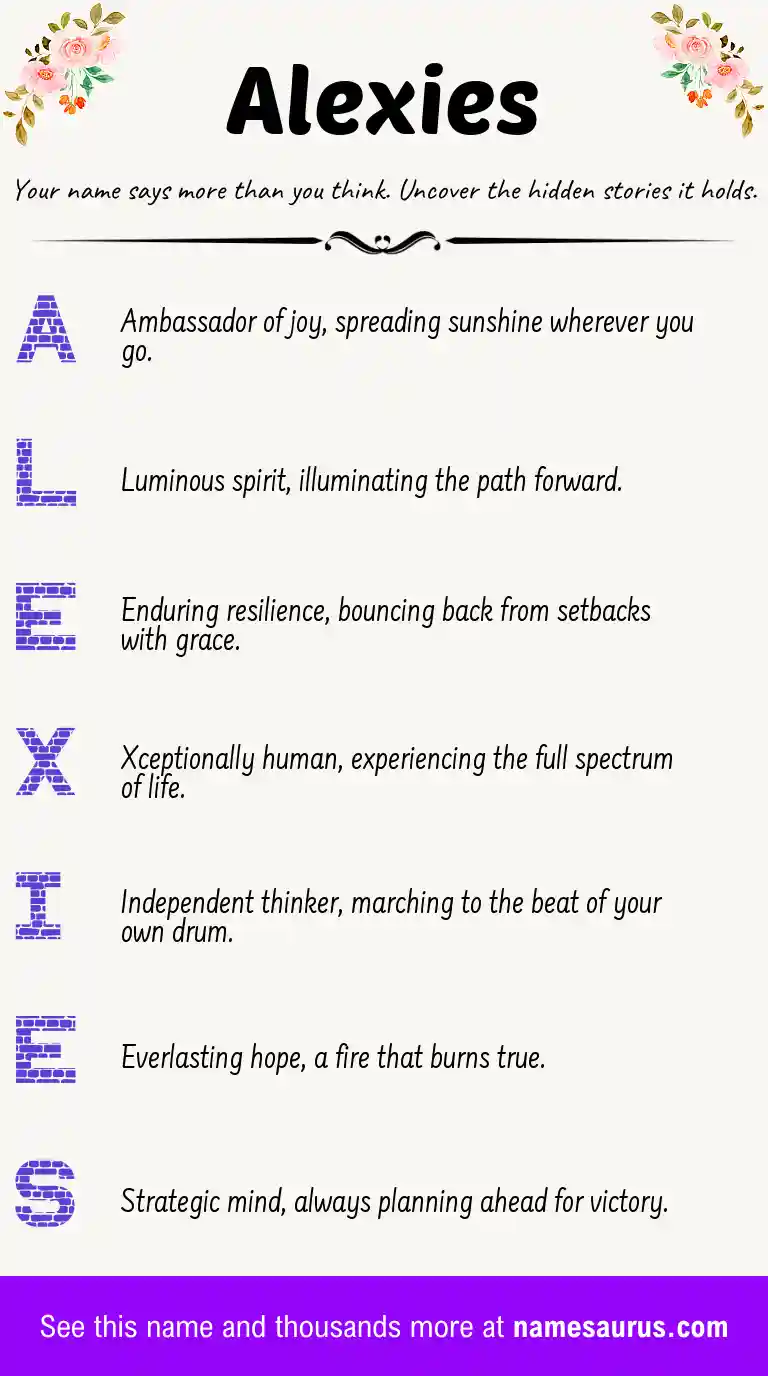 Acrostic poem about Alexies.
