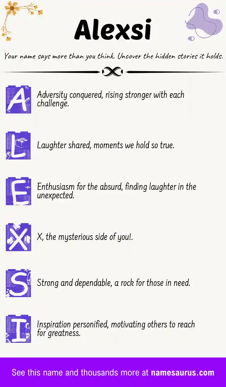 Acrostic poem about Alexsi.