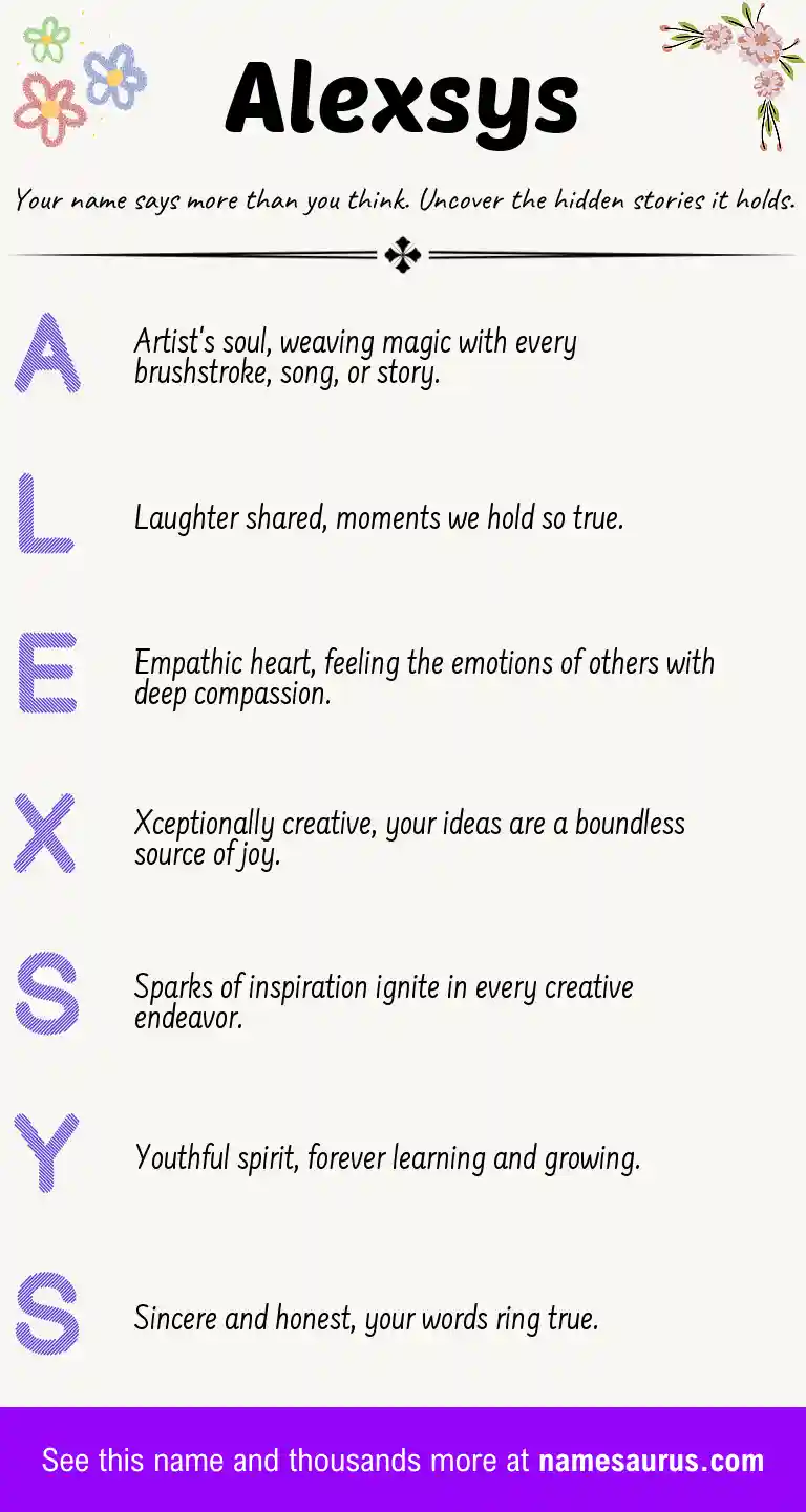 Acrostic poem about Alexsys.