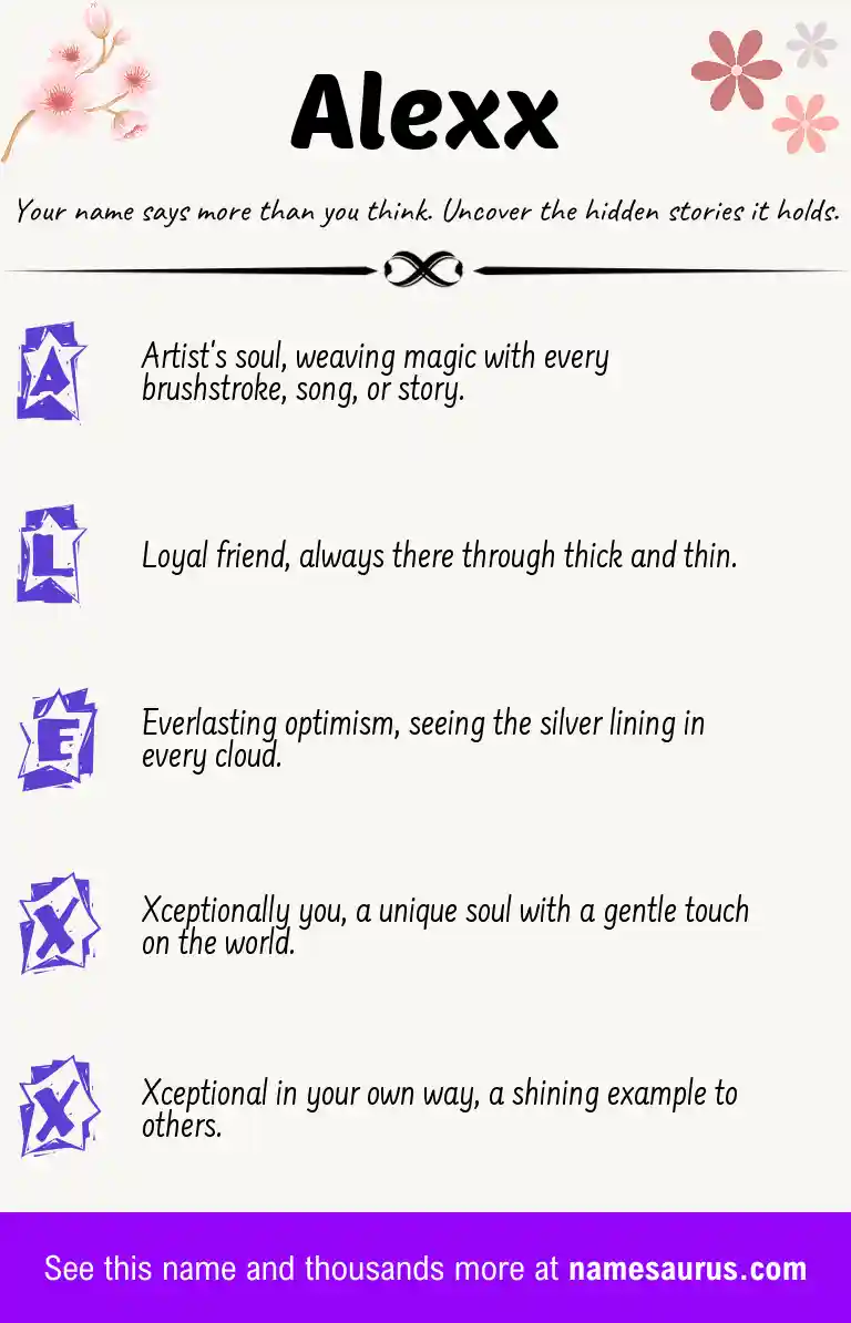 Acrostic poem about Alexx.