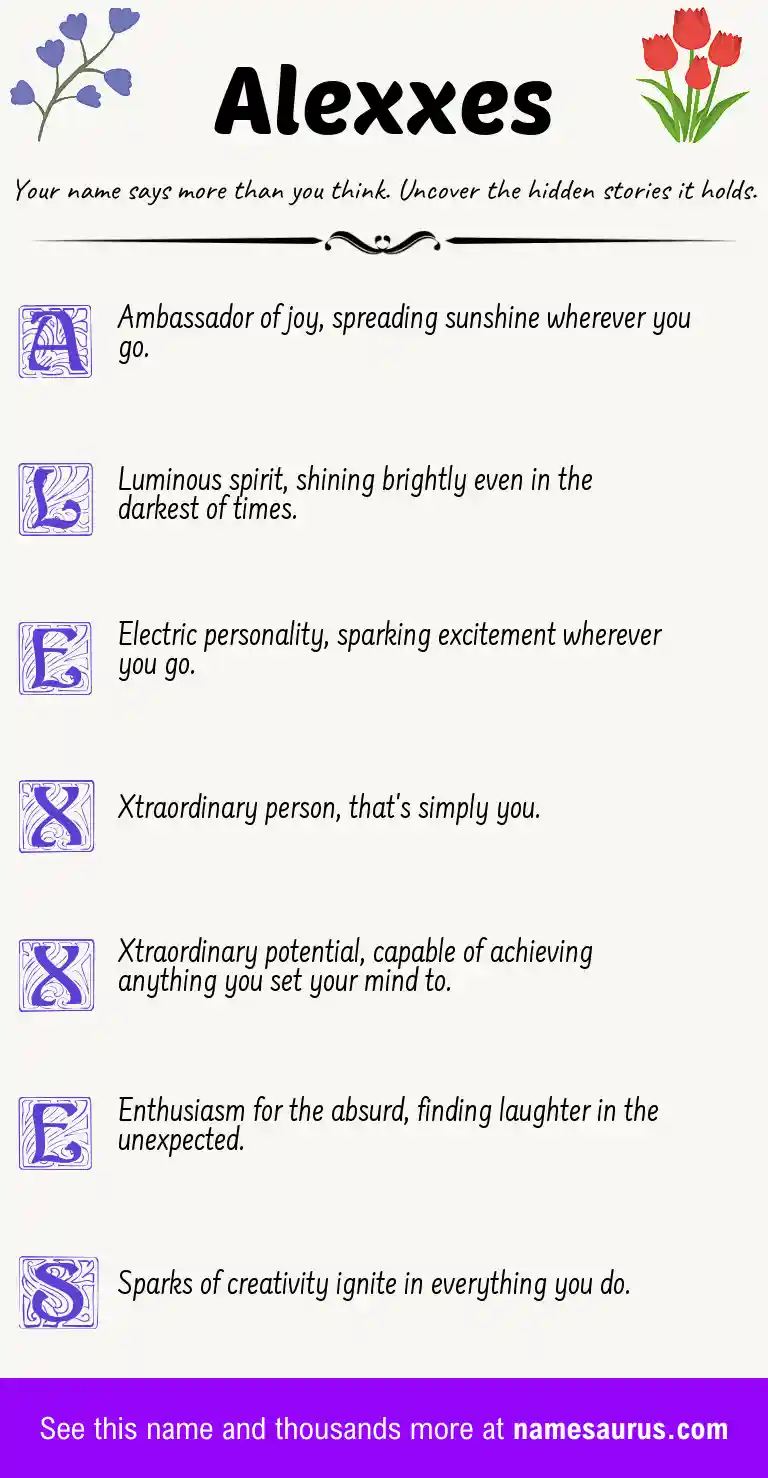 Acrostic poem about Alexxes.