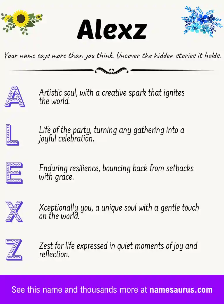 Acrostic poem about Alexz.