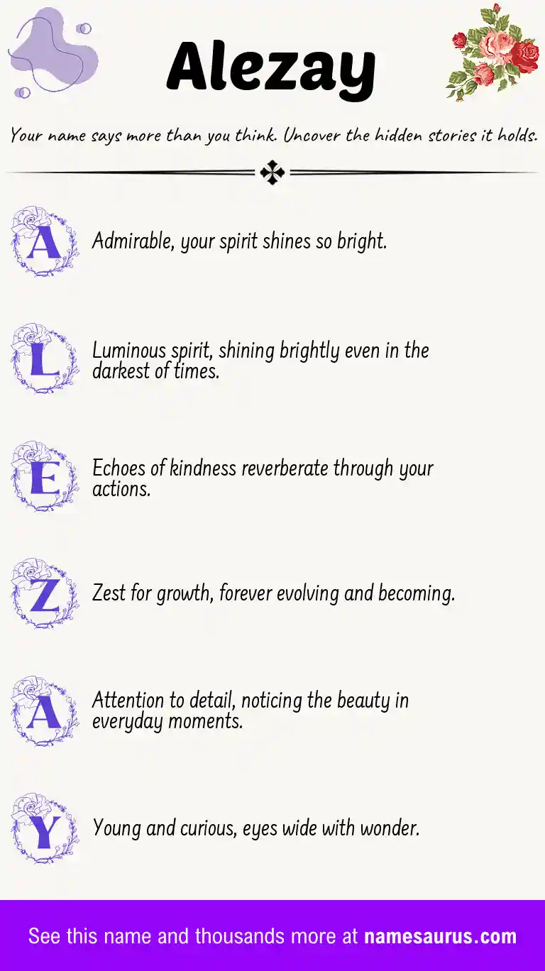 Acrostic poem about Alezay.