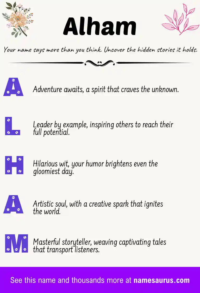 Acrostic poem about Alham.