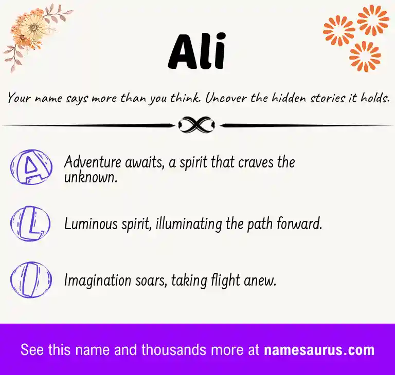 Acrostic poem about Ali.