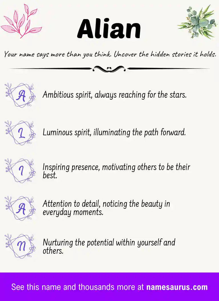Acrostic poem about Alian.