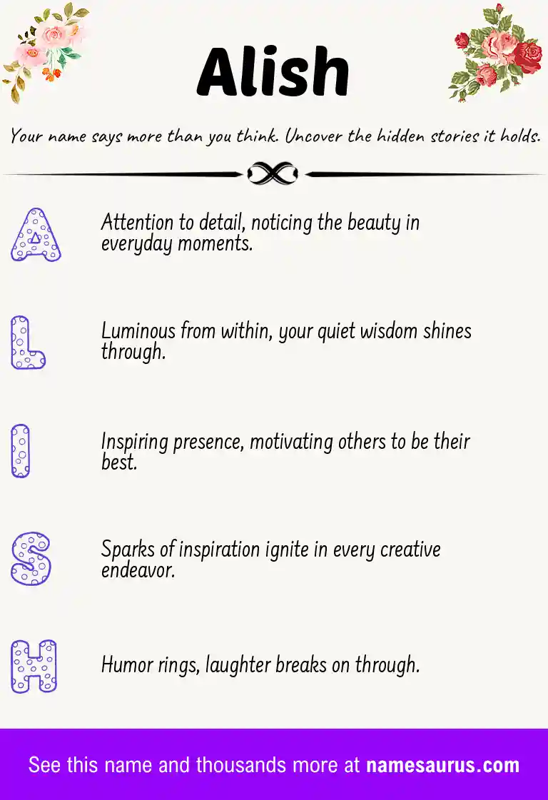 Acrostic poem about Alish.