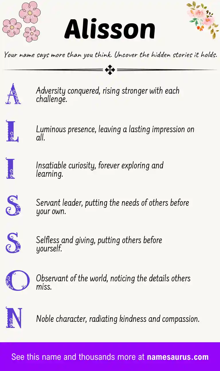 Acrostic poem about Alisson.