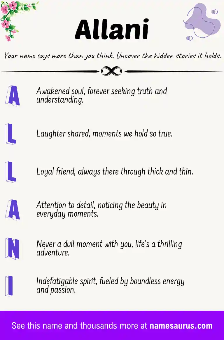 Acrostic poem about Allani.